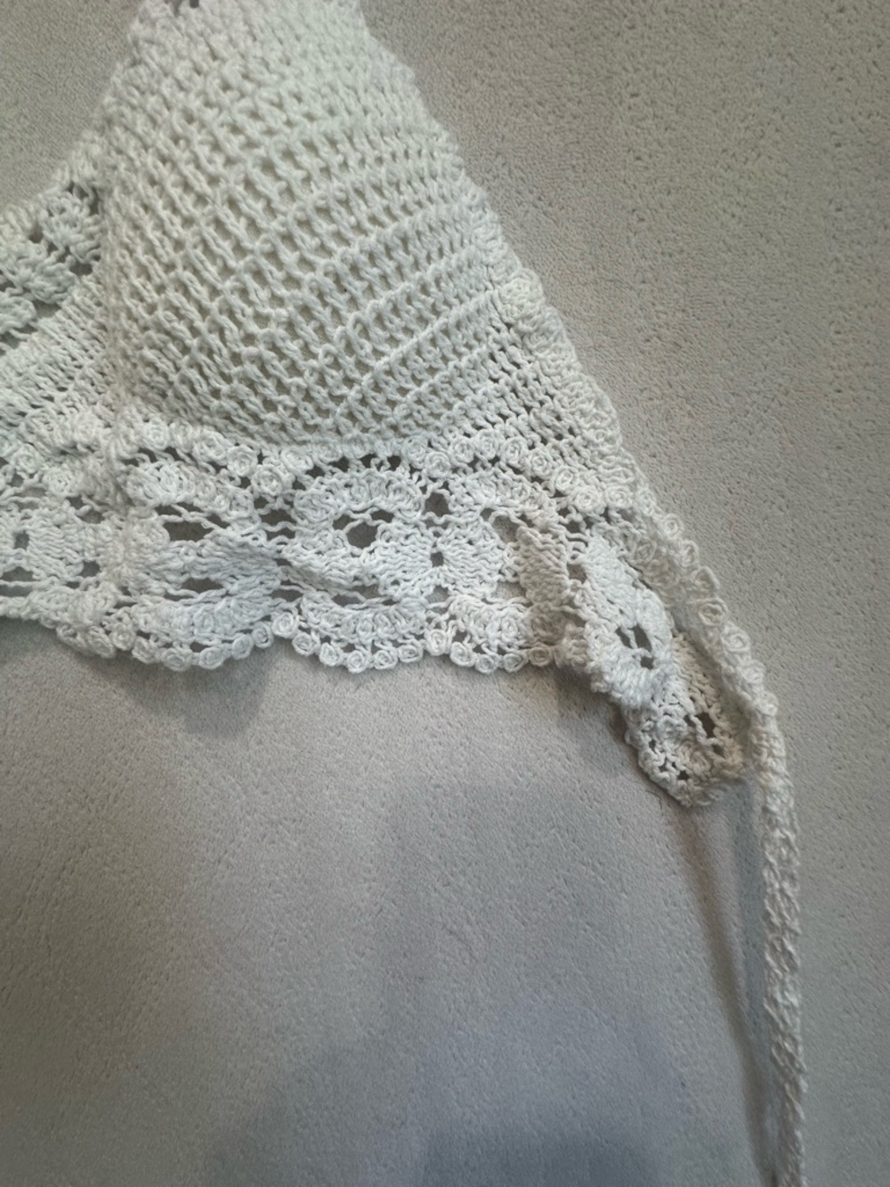 Ivory White Crochet Festival Halter Bralette Top Sz Small Music boho Coachella - Picture 3 of 8